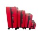 SET DI 4 PEZZI DI VALIGIE DI COLORE ROSSO  , VALIGIE DA VIAGGIO MULTIFUNZIONALI, TROLLEY RIGIDI