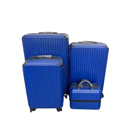 SET DI 4 PEZZI DI VALIGIE DI COLORE BLUE , VALIGIE DA VIAGGIO MULTIFUNZIONALI, TROLLEY RIGIDI