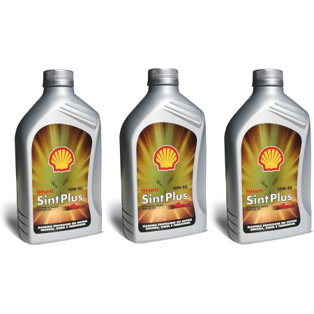 3 LITRI  OLIO MOTORE  SHELL SINT PLUS 10W40 LATTINA DA 1 LITRO