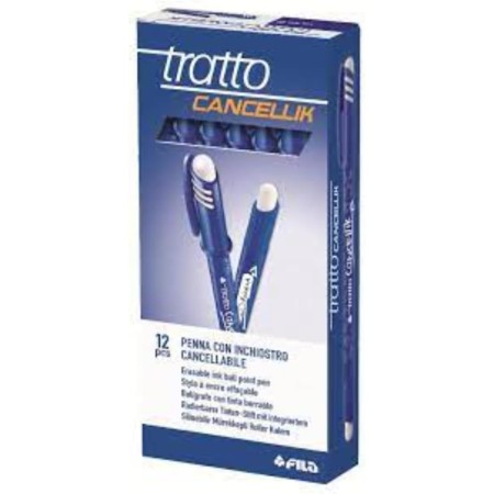 TRATTO 806101 CANCELLIK PENNA A SFERA CANCELLABILE, 1 MM, CONFEZIONE DA 12, BLU