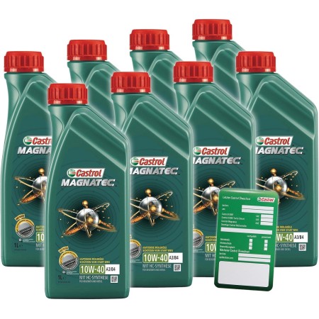 8 LITRI CASTROL MAGNATEC 10W-40 A3/B4 OLIO MOTORE CON CIONDOLO PER CAMBIO OLIO cod 9122