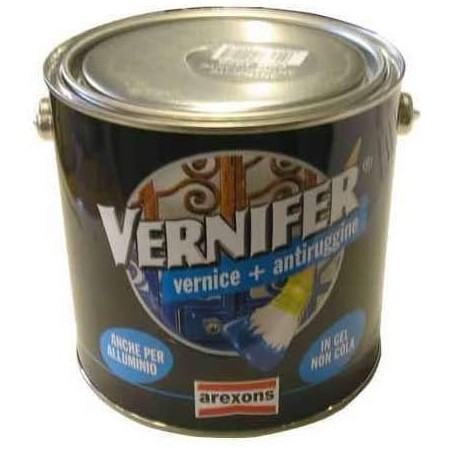 VERNIFER PRODOTTO VERNICIANTE ANTRACITE ANTICHIZZATO AREXONS 4928 , SMALTO ANTIRUGGINE  2 LITRI