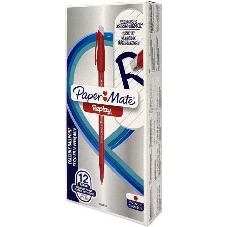 PAPER MATE PENNA ROSSA  A SFERA  CANCELLABILE 40° ANNIVERSARIO, LIMITED EDITION, CONFEZIONE DA 12 PENNE,