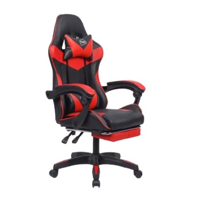 SEDIA DA GAMING, PELLE SINTETICA, CON ROTELLE CUSCINO SUPPORTO E NOPOGGIAPIEDI cod BOC-734F