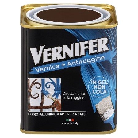 AREXONS 4884 VERNIFER | MARRONE DAINO SATINATO, 750 ML PRODOTTO VERNICIANTE, SMALTO ANTIRUGGINE, ADATTO A PROTEZIONE E FINITURA DI IDI INTERNI ED ESTERNI, GEL VERNICIANTE