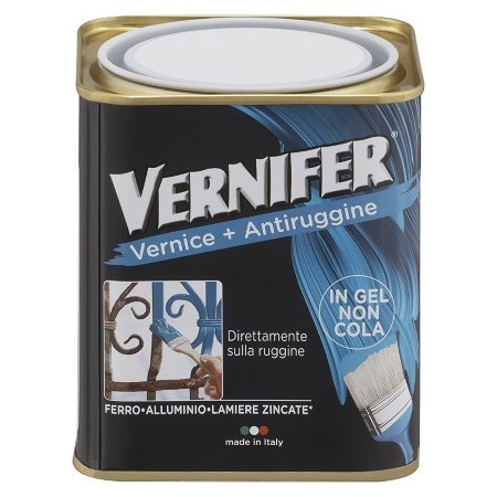 AREXONS 4868 VERNIFER PRODOTTO VERNICIANTE BIANCO BRILLANTE, SMALTO ANTIRUGGINE 750 ML, ADATTO A PROTEZIONE E FINITURA DI INTERNI ED ESTERNI, GEL VERNICIANTE