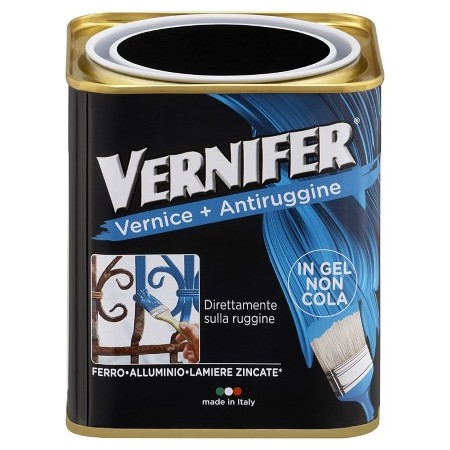 AREXONS 4887 VERNIFER PRODOTTO VERNICIANTE GRAFITE ANTICHIZZATO, SMALTO ANTIRUGGINE 750 ML, ADATTO A PROTEZIONE E FINITURA DI INTERNI ED ESTERNI, GEL VERNICIANTE