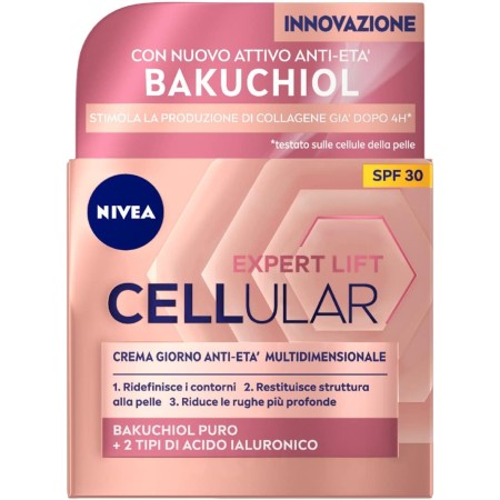 NIVEA CELLULAR EXPERT LIFT CREMA GIORNO ANTI-ATA' SPF 30 12592, CON BAKUCHIOL PURO  50 ML , 2 TIPO DI ACIDO IALURONICO