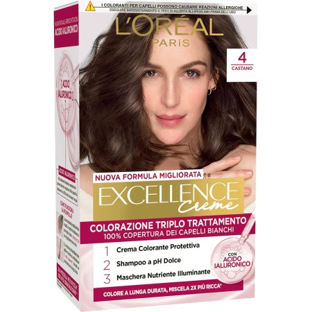 L'OREAL PARIS A1492078 COLORAZIONE TRIPLO TRATTAMENTO EXCELLENCE CON ACIDO IAURONICO COROLE CASTANO (4)