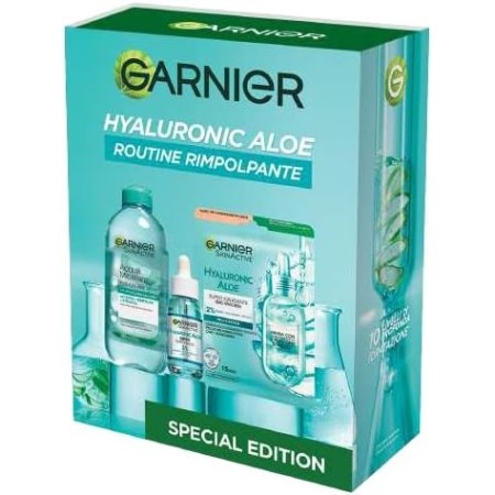 GARNIER XIT81800 SKINACTIVE HYLURONIC ALOE COFFRET BOX PER REGALO DI NATALE SIERO E MASCHERA IN TESSUTO