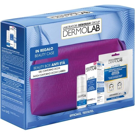 DERMOLAB TDV003023  BEAUTY BOX ANTI-ETA' CON GEL CONTORNO OCCHI ANTIAGE 15ML +MACHERA VISO IN TESSUTO RIMPOLPANTE + POCHETTE