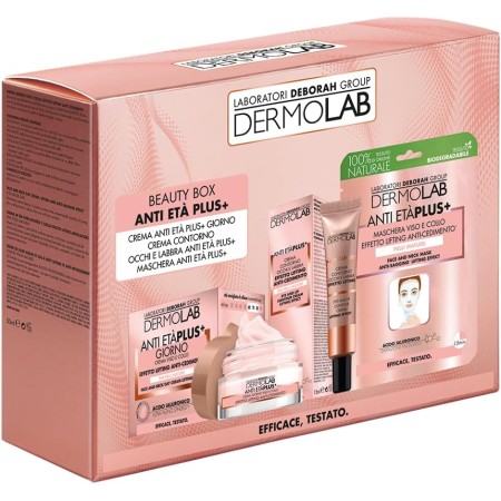 DERMOLAB TDV03223 BEAUTY BOX ANTI-ETA' PLUS CREMA VISO E COLLO GIORNO 50ML+CREMA CONTORNO OCCHI LIFTING RASSODANTE 15ML + MASCHERA IN TESSUTO ANTI-CEDIMENTO