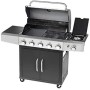 BARBECUE A GAS INDIANAPOLIS 5  OMPAGRILL BRUCIATORI FORNELLO LATERALE CON RUOTE