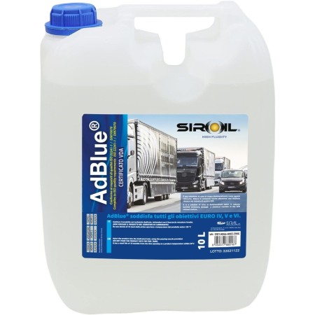 ADBLUE SIROIL ALTA FLUIDITA PER MOTORI DIESEL TANICA DA 10 LITRI SIRBLUE