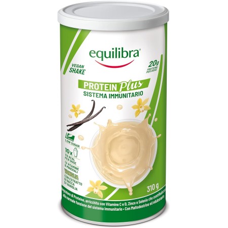 EQUILIBRA INTEGRATORI ALIMENTARI PROTEIN PLUS VANIGLIA VEGAN  SHANKE SISTEMA IMMUNITARIO ENERGIA FISICA E MENTALE 310G