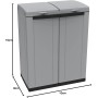 TERRY CONTENITORE ECOLINE 2  PER LA RACCOLTA DIFFERENZIATA 68X39X88,7 CM GRIGIO/NERO 110L