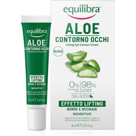 EQUILIBRA CONTORNO OCCHI ALOE VERA EFFETTO LIFTING RIDUCE BORSE E OCCHIAIE CON ACIDO IALURONICO CON ALGA BRUNA , CAFFEINA, VITAMINA E 15ML