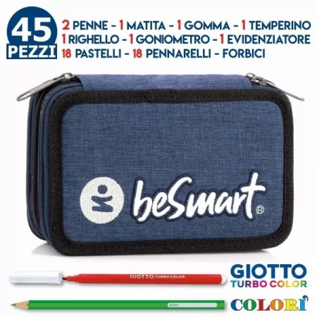 BE SMART ASTUCCIO TRIPLO 18+18 GIOTTO YORK BLU NAVY