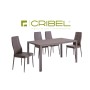 SET BENNY TORTORA MEDIO TAVOLO CRIBEL CON 4 SEDIE 135X80X76 DESIGN MODERNO