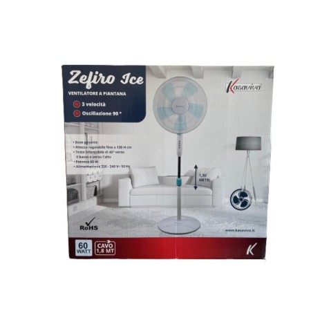 KASAVIVA VENTILATORE A PIANTANA ZEFIRO ICE 60W 130CM COD 1644015